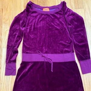 Burgundy Juicy Couture Velour Mini Dress